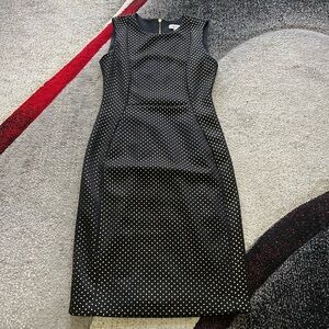 Calvin Klein Black Gold Studded Sheath Dress